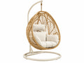 Hangstoel 105 x 105 x 195 cm rotan beige met metalen standaard voor ontspanning
