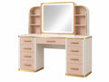 Kaptafel 120 x 45 x 150 cm roze wit goud - met spiegel verlichting en opbergladen