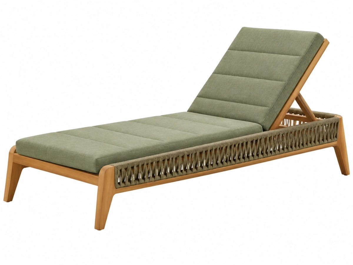 Ligbed 200 x 75 x 85 cm groen textiel en hout - verstelbare rugleuning