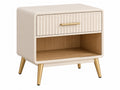 Nachtkastje 45 x 40 x 55 cm crème houtlook met lade en open vak