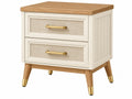 Nachtkastje 50 x 40 x 60 cm hout beige met 2 laden landelijke stijl