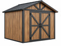 Tuinhuis 300 x 200 x 220 cm hout/metaal bruin/zwart voor tuin - landelijke dubbele deuren