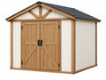 Tuinhuis 240 x 180 x 220 cm hout wit/naturel met dubbele deuren en zadeldak