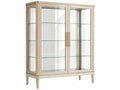Vitrinekast 100 x 40 x 160 cm glas en metaal goudkleurig - moderne opbergkast met 2 deuren